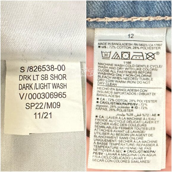 Old Navy High-Rise Light Wash Raw Fringe Hem Denim Shorts Size Children's 12 - Picture 4 of 4